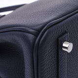 Hermes Hermes Burkin 30 Blue Nuy Silver Bracket Z Engraved (around 2021) Ladies Togo Handbag New Silgrin
