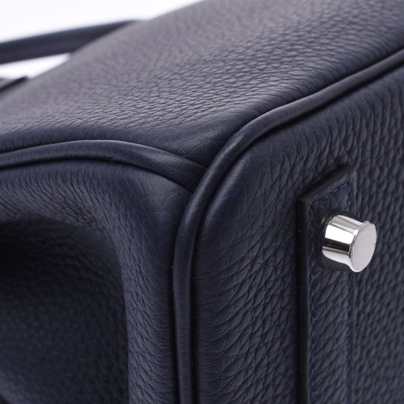 Hermes Hermes Burkin 30 Blue Nuy Silver Bracket Z Engraved (around 2021) Ladies Togo Handbag New Silgrin