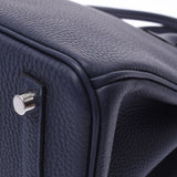 Hermes Hermes Burkin 30 Blue Nuy Silver Bracket Z Engraved (around 2021) Ladies Togo Handbag New Silgrin