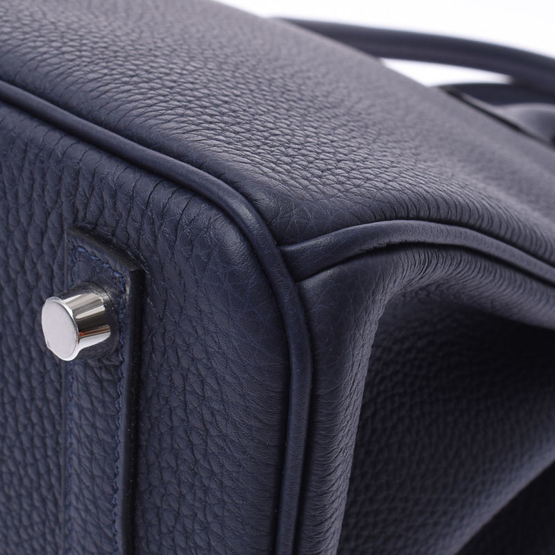 Hermes Hermes Burkin 30 Blue Nuy Silver Bracket Z Engraved (around 2021) Ladies Togo Handbag New Silgrin