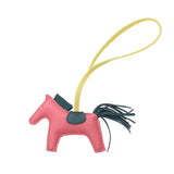 HERMES エルメス ロデオ PM　馬モチーフ ローズアザレ/ライム/マラカイト A刻印(2017年頃) ユニセックス アニョーミロ チャーム Aランク 中古 銀蔵