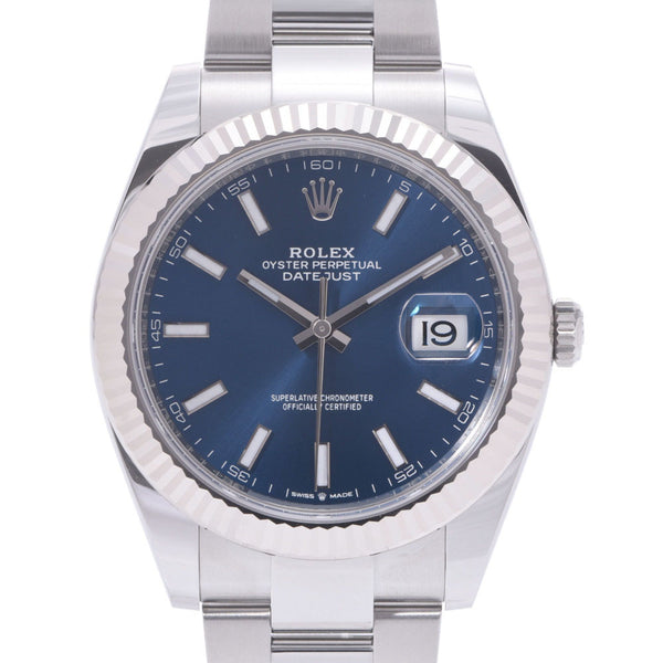 [Cash Special price] Rolex Rolex Day Just 126334 Men's SS / WG Watch Automatic Wound Bright Blue Shade Unused Silgrin