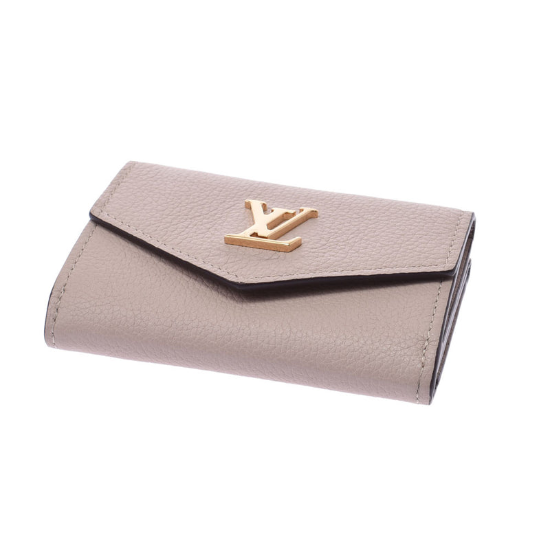 LOUIS VUITTON Portefeuil Lock Mini Calf Leather M69340 Beige Women's Wallet