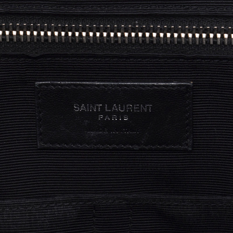 Saint Laurent Sun Laurent Classic Museum Black Men's Croco-Push Curf Brief Case B Rank Used Silgrin