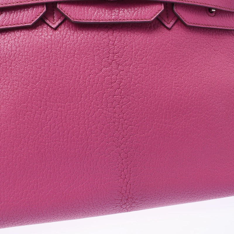 Hermes Birkin bag 35 Fuchsia Pink Silver Hardware