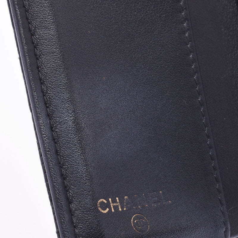 Chanel Chanel Matrassboy Channel Small Flap Wallet Black Gold Bracket Ladies Caviar Skin Three Folded Wallets B Rank Used Silgrin