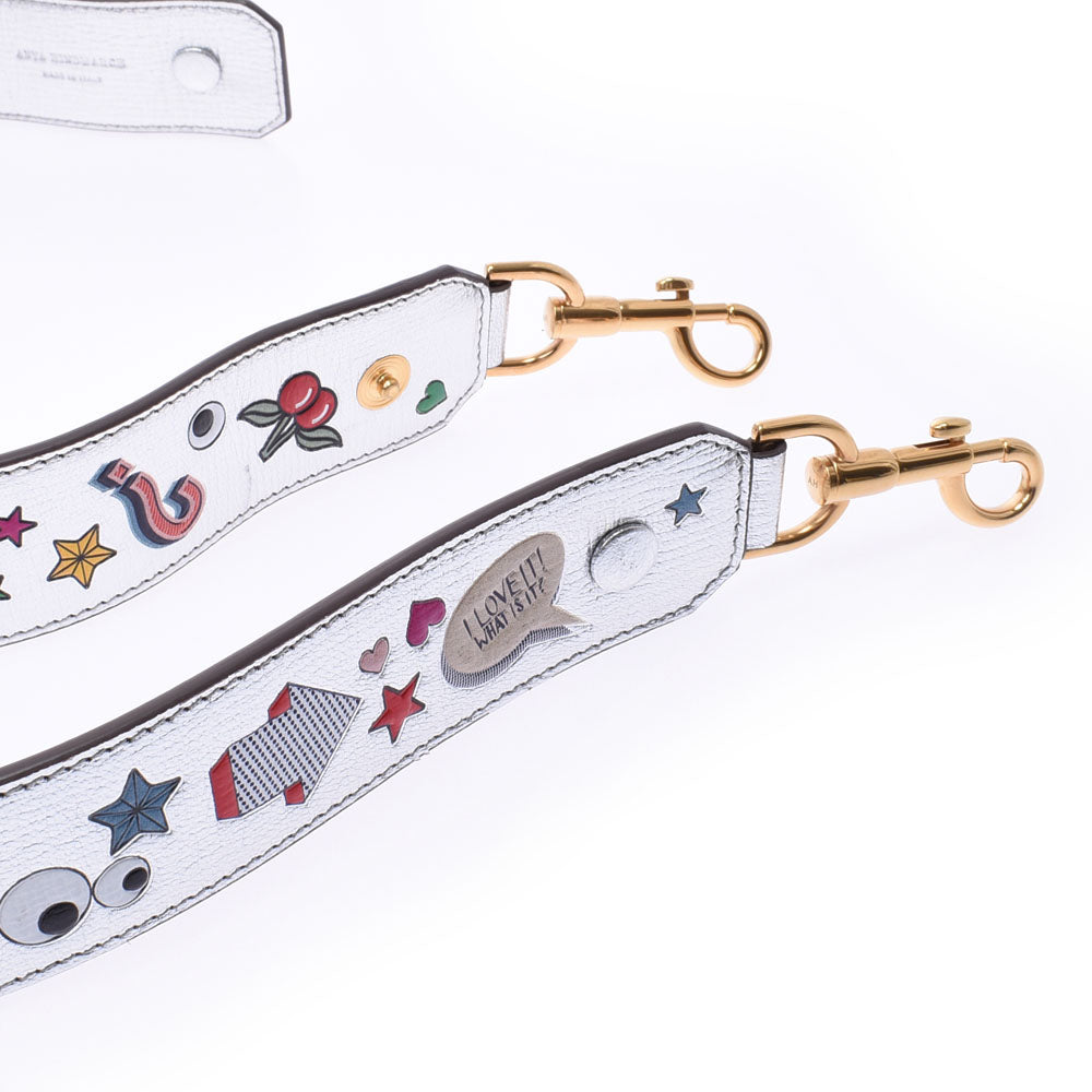 アニヤ・ハインドマーチアイコンモチーフ ブルージーン ゴールド金具 ユニセックス カーフ ショルダーストラップ ANYA HINDMARCH 中古 –  銀蔵オンライン