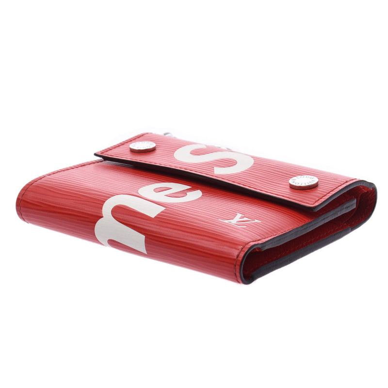 Louis Vuitton Supreme Collaboration Compact Wallet 14127 Red