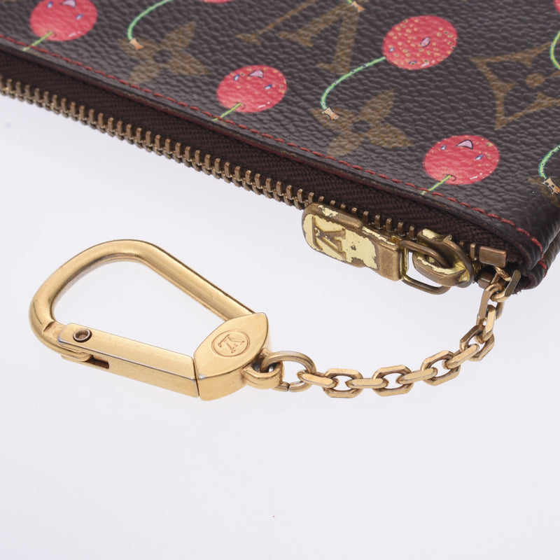 LOUIS VUITTON ルイヴィトン モノグラム チェリー ポシェットクレ ブラウン/赤 M95042 レディース モノグラムキャンバス コインケース Bランク 中古 銀蔵