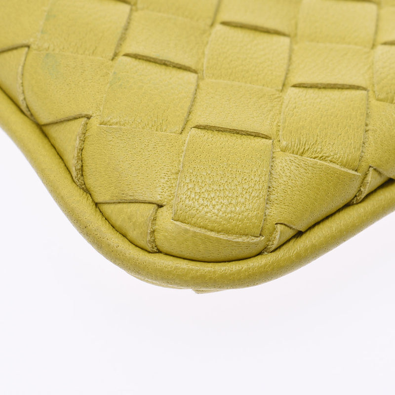 BOTTEGAVENETA ボッテガヴェネタ イントレチャート キーリング付き小銭入れ 黄緑系 B03155952F ユニセックス レザー コインケース ABランク 中古 銀蔵