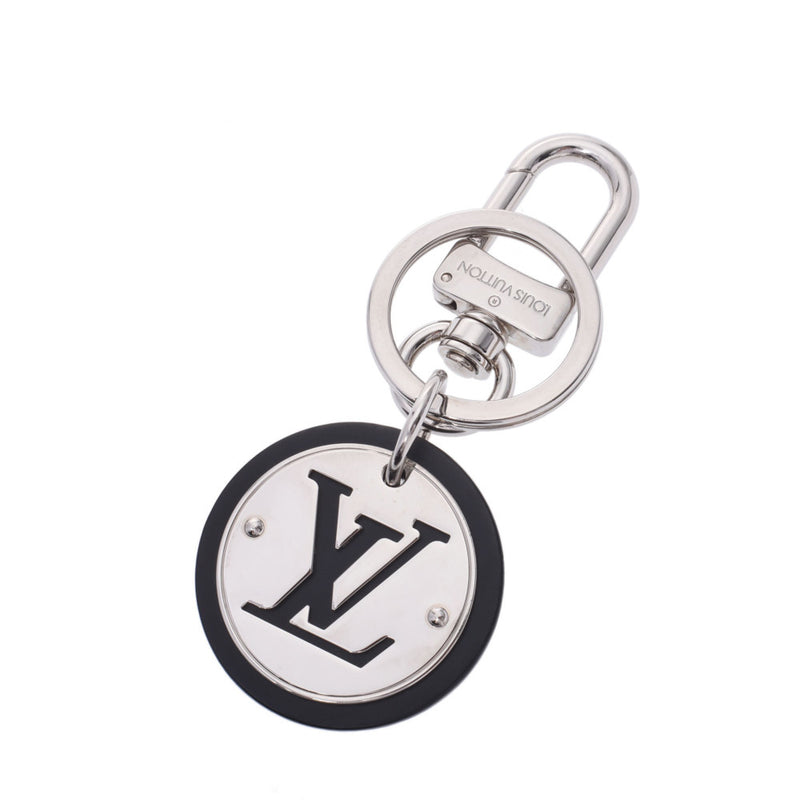 LOUIS VUITTTON路易威登LV圈黑色×银金属零件M67362中性钥匙圈AB等级二手银藏