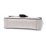 GUCCI グッチ GGマーモント スモールショルダー 白/ネイビー ゴールド金具 443497 レディース レザー ショルダーバッグ Aランク 中古 銀蔵