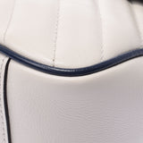 GUCCI グッチ GGマーモント スモールショルダー 白/ネイビー ゴールド金具 443497 レディース レザー ショルダーバッグ Aランク 中古 銀蔵