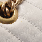 GUCCI グッチ GGマーモント スモールショルダー 白/ネイビー ゴールド金具 443497 レディース レザー ショルダーバッグ Aランク 中古 銀蔵