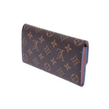 Louis Vuitton Louis Vuitton Monogram Portfoille Emily Flower Blue Jean M63895 Women's Monogram Canvas Long Wallet AB Rank Used Silgrin