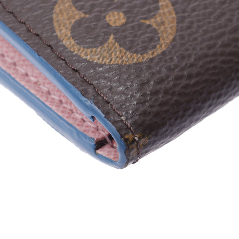 Louis Vuitton Louis Vuitton Monogram Portfoille Emily Flower Blue Jean M63895 Women's Monogram Canvas Long Wallet AB Rank Used Silgrin