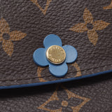 Louis Vuitton Louis Vuitton Monogram Portfoille Emily Flower Blue Jean M63895 Women's Monogram Canvas Long Wallet AB Rank Used Silgrin