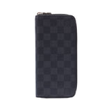 Louis Vuitton Louis Viton Graphit Zippy Wallet Vertical Black / Gray N63095 Men's Dumier Graphit Canvas Long Wallet AB Rank Used Silgrin