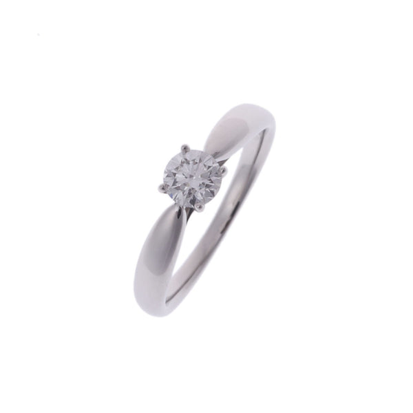 Tiffany＆Co。Tiffany Solitia Diamond 0.31CT E-VS1-3EX 6.5女士PT950 Platinum Ring / ring A等级使用Ginzo