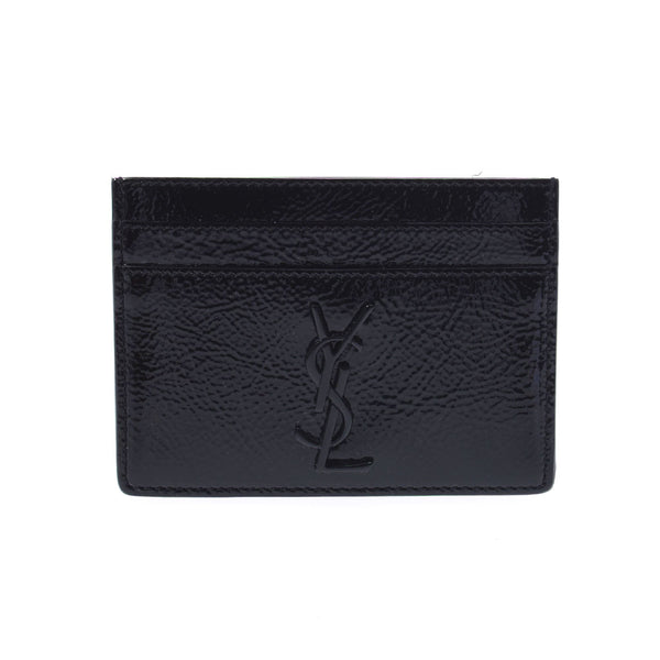 【中古品】SAINT LAURENT サンローラン　ケース ユニセックス サンローランパスケース 黒 ユニセックス エナメル カードケース