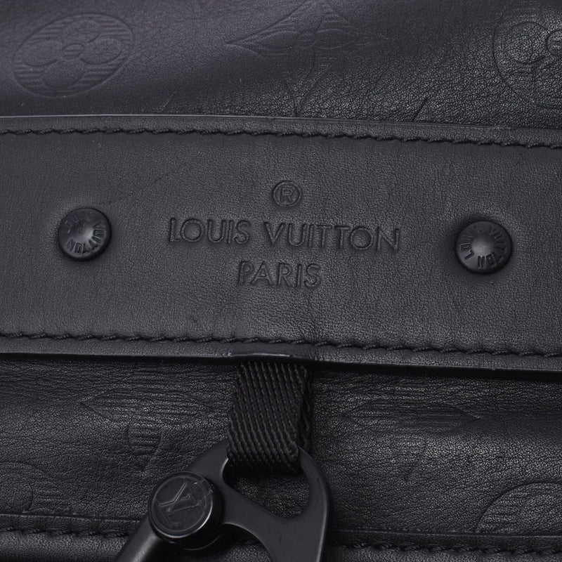 Louis Vuitton Monogram shadow Backpack Black m43680 men's Monogram shadow Leather Backpack