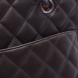 CHANEL Chanel, Kambon, Head, Dark, Dark, Bran, Bran, Ladies, Ramskin, Tot, bag, B, used, silver.