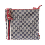 GUCCI Gucci GG Pattern Beige / Red 144388 Unisex Leather GG Canvas Shoulder Bag AB Rank Used Sinkjo