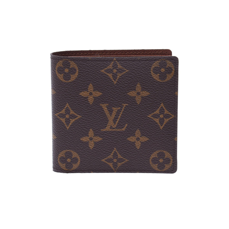 Louis Vuitton Louis Vuitton Monogram Portfoille Marco Old Brown M61675 Men's Menogram Canvas Two Folded Wallets A-Rank Used Silgrin