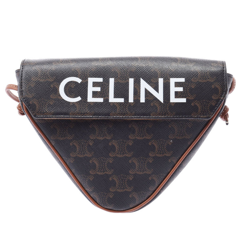 CELINE セリーヌ トライアングル ブラウン レディース トリオンフキャンバス/PVCレザー ショルダーバッグ Aランク 中古 銀蔵