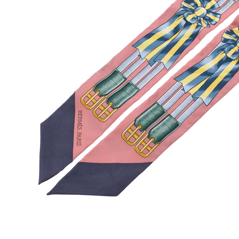 HERMES エルメス ツイリー ジャンピング/JUMPING ピンク レディース シルク100％ スカーフ 新品 銀蔵