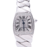 Cartier Cartier Cartier Minira Dona Besel WE60085G女士WG观看石英银拨号阵列二手Ginzo