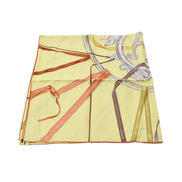 Hermes Hermes Care 90 Dreams / Attrape Tes Reves Light Yellow Women Silk 100% Scarf New Sinkjo