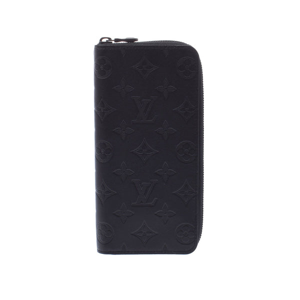 LOUIS VUITTON Louis Vuitton Monogram Shadow Zippy Wallet Vertical Black Black M62902 Unisex Leather Long Wallet New Used Ginzo