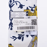 Hermes Hermes Twilley Etriers Remix / Limix White / Blue / Yellow Women's Silk 100% Scarf New Silgrin