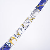 Hermes Hermes Twilley Etriers Remix / Limix White / Blue / Yellow Women's Silk 100% Scarf New Silgrin