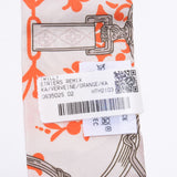 Hermes Hermes Twilley Etriers Remix / Limix Light Gray System / Orange Women Silk 100% Scarf New Silgrin