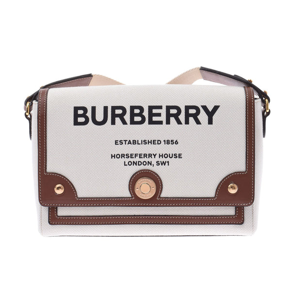 BURBERRY バーバリー ホースフェリープリント クロスボディバッグ ナチュラル／タン ユニセックス キャンバス レザー ショルダーバッグ 未使用 銀蔵