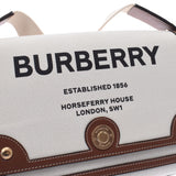 BURBERRY バーバリー ホースフェリープリント クロスボディバッグ ナチュラル／タン ユニセックス キャンバス レザー ショルダーバッグ 未使用 銀蔵