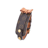 Louis Vuitton Louis Vuitton Monogram Blastic Porto Address Ribbon Brown Gold Bracket Women's Monogram Canvas Bracelet B Rank Used Silgrin