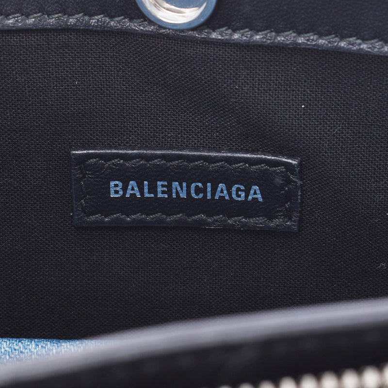 BALENCIAGA Balenciaga Navy Pushet Denim 339937 Ladies Canvas/Leather Shoulder Bag A Rank used Ginzo