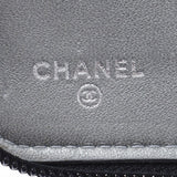 Chanel Chanel Camelia Round Fastener Purse Black Women's Lam Skin Long Wallet A-Rank Used Silgrin