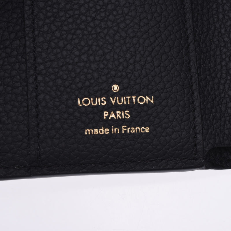 Louis Vuitton Louis Vuitton Monogram Amprant Portfoille Zoe Genoir（黑色）M62935男女皆宜的皮革三折钱包A-Rank使用水池