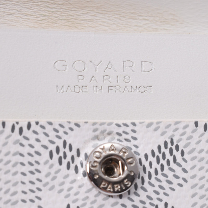 Goyard Goyard Coin Coil Purse White Munisex PVC皮革硬币盒B级使用Ginzo