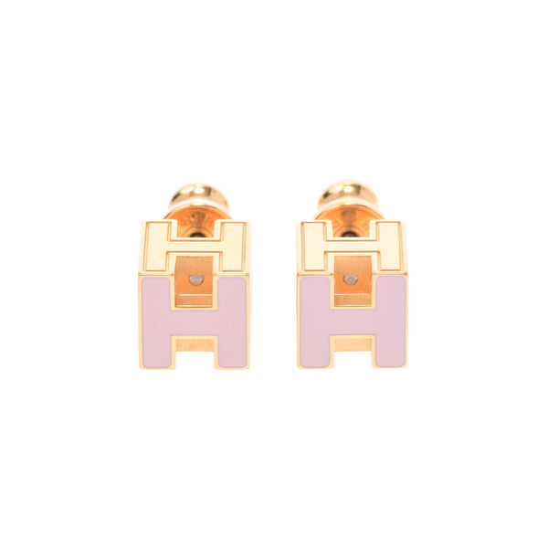 HERMES Hermes Cage Doach H Cube Pink Gold Bracket Ladies GP Pierce A Rank used Ginzo