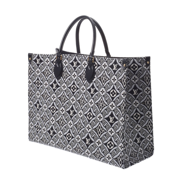 Louis Vuitton Louis Vuitton Monogram Jacquard On Zago GM 2WAY Gray M57207 Unisex Jacquard Woven / Leather Tote Bag A Rank Used Sink