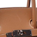 Hermes Hermes Burkin 35 Natural Silver Brackets Unknown Unisex Voepson Handbag B Rank Used Silgrin
