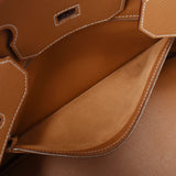 Hermes Hermes Burkin 35 Natural Silver Brackets Unknown Unisex Voepson Handbag B Rank Used Silgrin