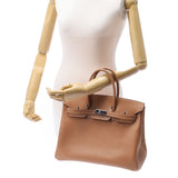 Hermes Hermes Burkin 35 Natural Silver Brackets Unknown Unisex Voepson Handbag B Rank Used Silgrin