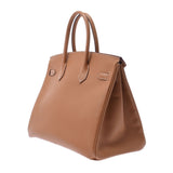 Hermes Hermes Burkin 35 Natural Silver Brackets Unknown Unisex Voepson Handbag B Rank Used Silgrin