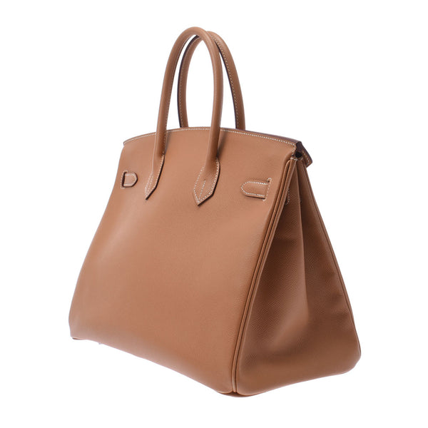 Hermes Hermes Burkin 35天然银色托架未知UniSEX Voepson Handbag B等级使用Silgrin
